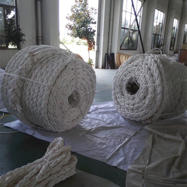 Cuerdas de anclaje blancas de polipropileno de PP de alta resistencia de 8 hebras de 64 mm para cuerdas marinas 3