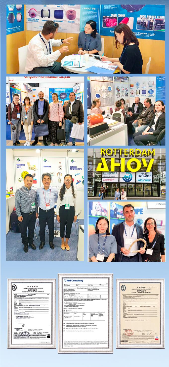 Venta al por mayor 220 M Polipropileno de PP de alta resistencia blanco 8 hebras 68 mm cuerda de amarre para remolque 6