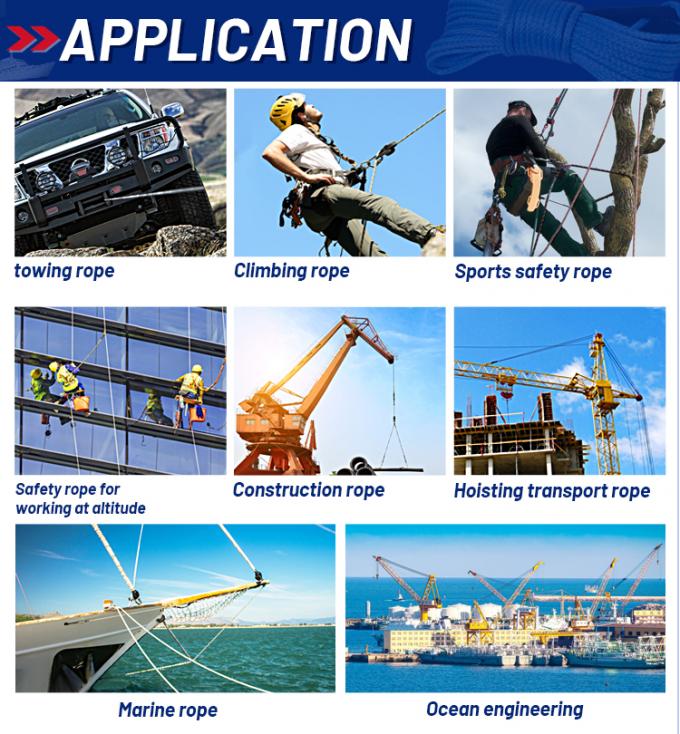 Venta al por mayor 220 M Polipropileno de PP de alta resistencia blanco 8 hebras 68 mm cuerda de amarre para remolque 7