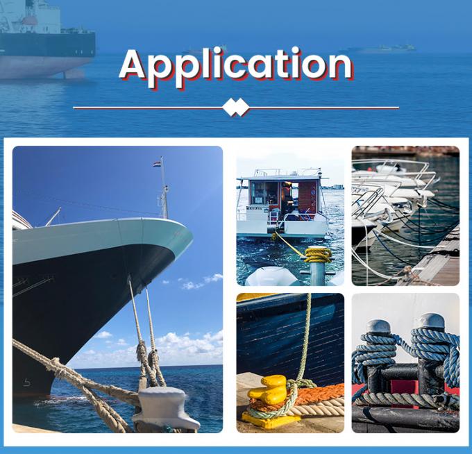 Cuerdas de anclaje blancas de polipropileno de PP de alta resistencia de 8 hebras de 64 mm para cuerdas marinas 12