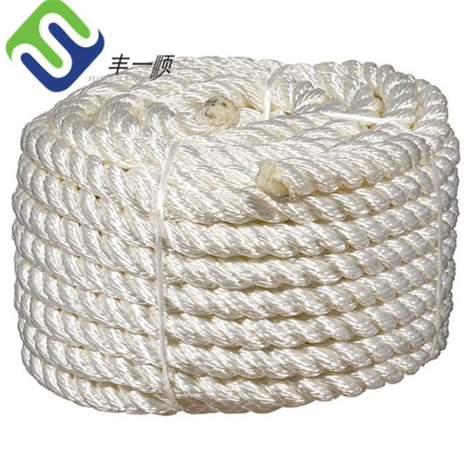 Cuerdas de nylon de color blanco de 32 mm de diámetro 3 hebras de cuerda marina de nylon 2