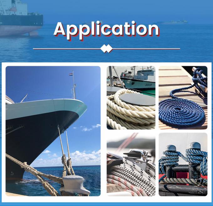 Cuerdas de nylon de color blanco de 32 mm de diámetro 3 hebras de cuerda marina de nylon 4