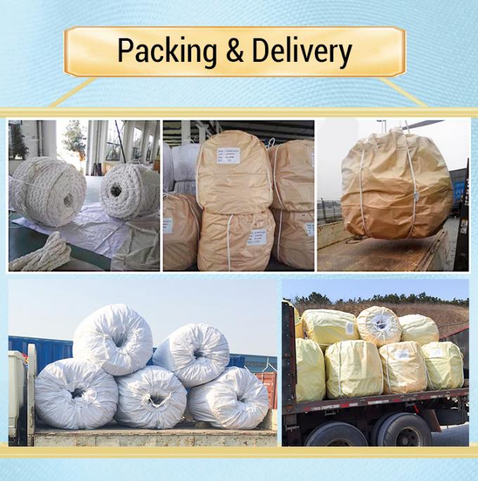 Cuerdas de alambre de fibra sintética UHMWPE trenzadas de 12 hebras de alta resistencia de 48 mm de diámetro para remolque de buques marinos 7