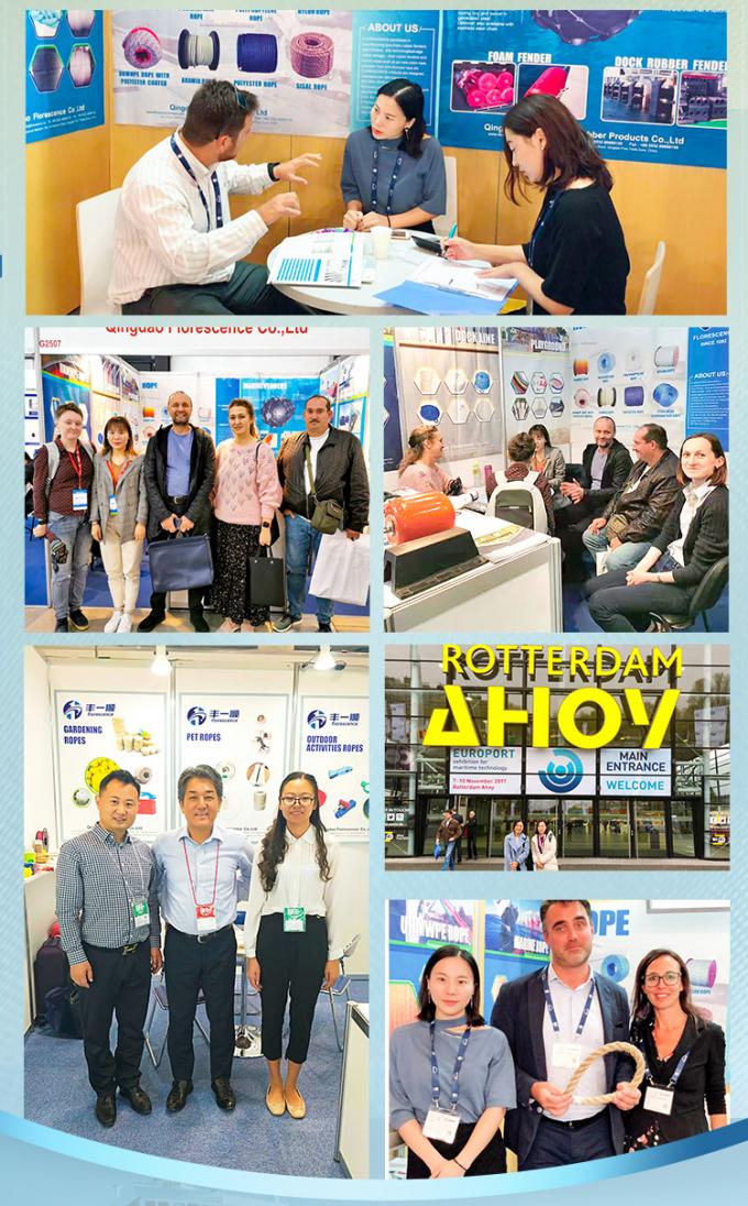 Cuerdas de alambre de fibra sintética UHMWPE trenzadas de 12 hebras de alta resistencia de 48 mm de diámetro para remolque de buques marinos 9