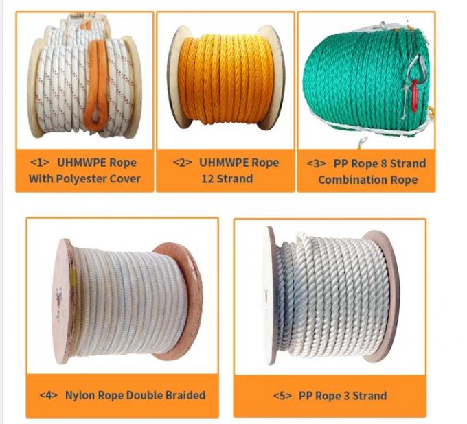 100% de alta tenacidad Resistencia a los rayos UV 40 mm 8 12 hebras Dacron Polyester Multifilament Marino de amarre de la cuerda 6