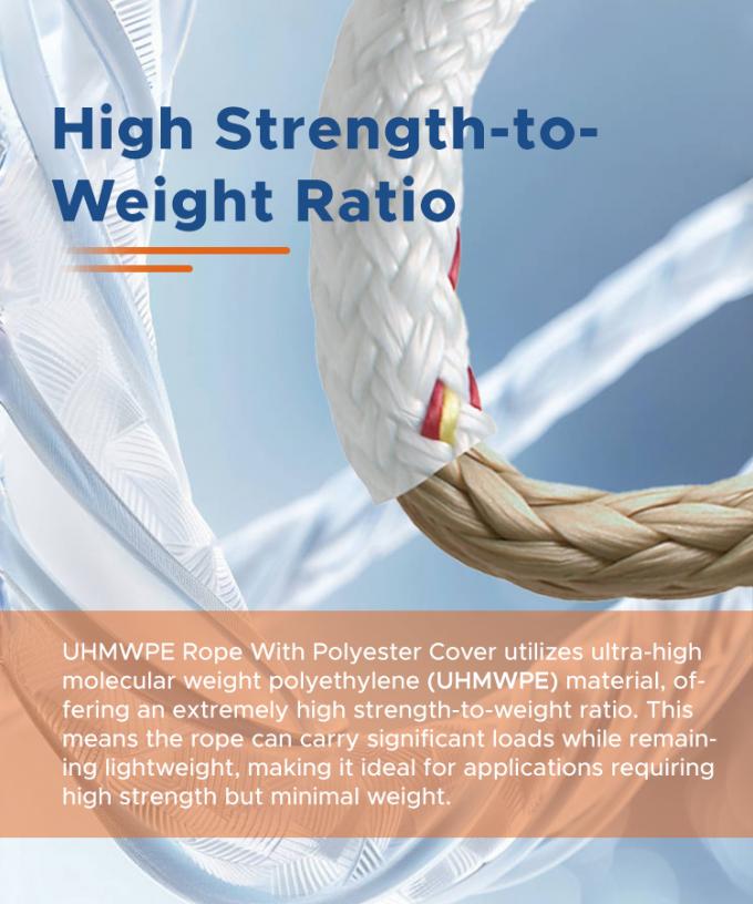 Chaqueta de poliéster de doble trenza de alta resistencia con cuerda de remolque marina Uhmwpe 1