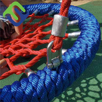 Columpio de nido de pájaro de color azul rojo de 100 cm de alto grado para patio de recreo