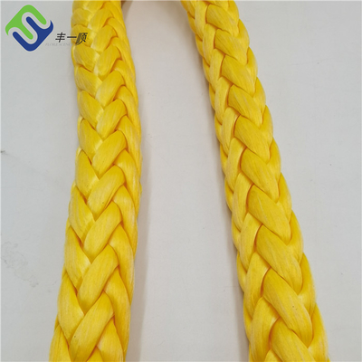 Cuerdas de amarre de buques UHMWPE sintéticas trenzadas de 12 hebras de trabajo pesado Cuerdas de remolque de cabrestantes