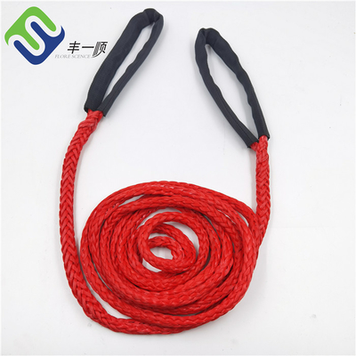 Color rojo 12 hebras UHMWPE HMPE cuerda de amarre entrelazada 24mmx220m para buques