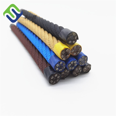 16 mm 6 hebras de cuerda de combinación de PP con núcleo de alambre de acero para redes de escalada