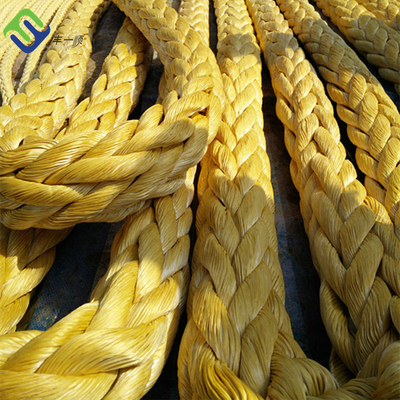 Cordón UHMWPE amarillo de 12 hebras con ojos de empalme con ambos extremos con certificado LR