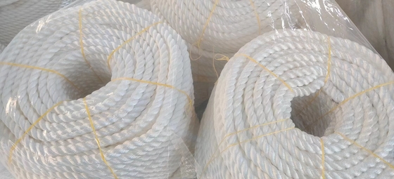 3 hebras cuerda de nylon retorcida de color blanco cuerda suave para uso marino