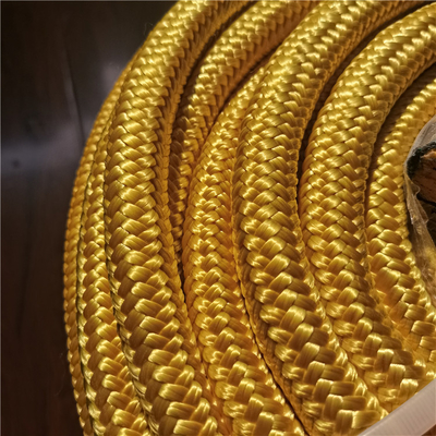 Doble trenzado de color amarillo Uhmwpe cuerda con manga de poliéster 16 mm
