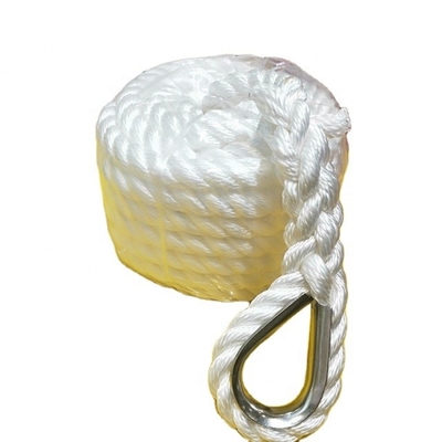 Cuerdas de nylon blancas de 3 hebras cuerdas retorcidas cuerdas de barco cuerdas de 1 pulgada de diámetro