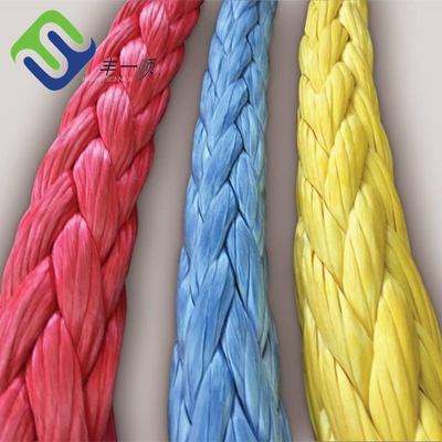 Cuerdas de amarre de buques UHMWPE sintéticas trenzadas de 12 hebras de trabajo pesado Cuerdas de remolque de cabrestantes