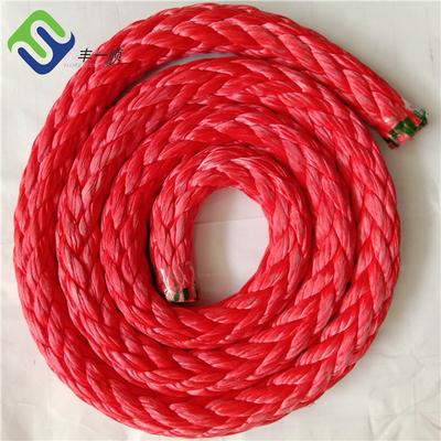 Cuerdas de amarre de buques UHMWPE sintéticas trenzadas de 12 hebras de trabajo pesado Cuerdas de remolque de cabrestantes