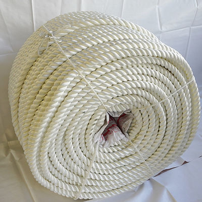 Nylon Fiber 3 Strand Nylon Rope White Color High Tensile Twisted 20mm