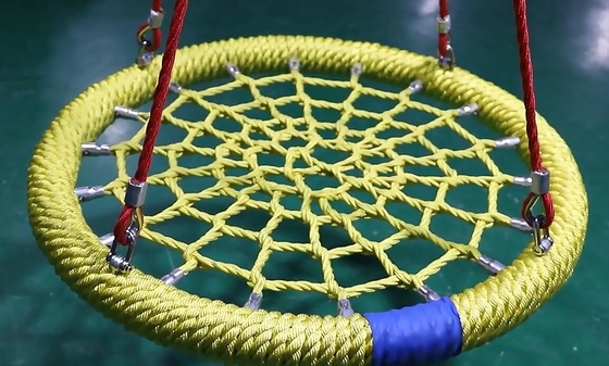 Gris Verde Color mixto 100cm diámetro 12cm anillo Parque de juegos Swing de red con alta capacidad de carga