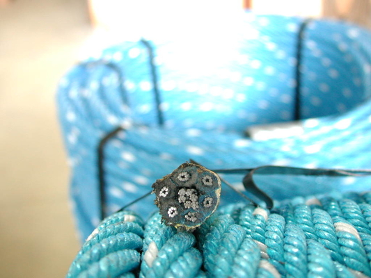 6 hebras de 18 mm x 500 m de cuerda de cables de combinación de PP y PE para buques de pesca remolcadores