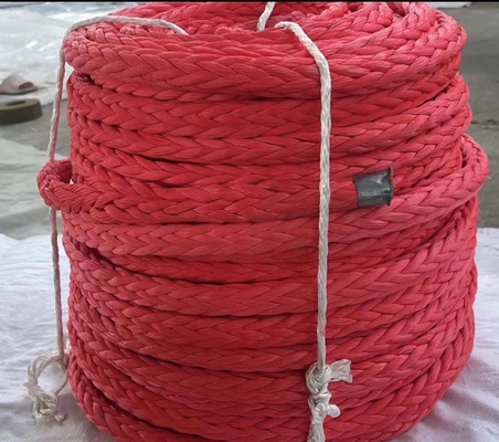12 hebras trenzadas Uhmwpe cuerda de amarre de buque cabrestante de remolque