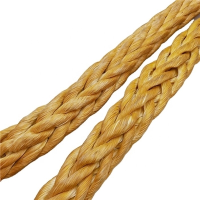 Cuerdas de alambre de fibra sintética UHMWPE trenzadas de 12 hebras de alta resistencia de 48 mm de diámetro para remolque de buques marinos