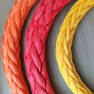Carga pesada 44 mm 96 mm 100% 12 hebras Uhmwpe de fibra sintética cuerda flotante de remolque marítimo