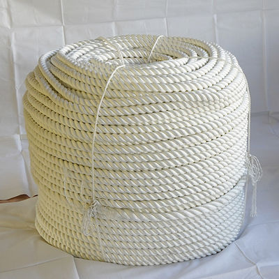 Cuerda de nylon blanca de 6 mm-20 mm de 3 cabos, bobina de 220 metros, cuerdas marinas con certificados de clase