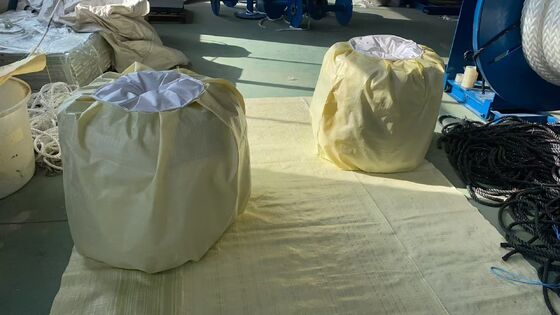 Color azul Resistencia a los rayos UV UHMWPE 12 hebras cuerda de amarre marina 22mmx220m Con certificado DNV