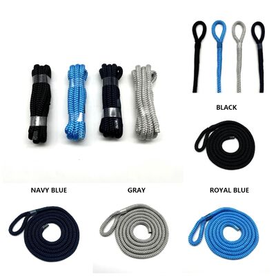 Cuerda de amarre y fondeo de nailon trenzado doble de 16 hebras de color azul, 6 mm-60 mm, en oferta