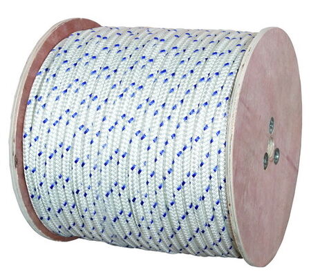 Cuerda de amarre y fondeo de nailon trenzado doble de 16 hebras de color azul, 6 mm-60 mm, en oferta