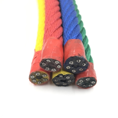 Cuerda 16m m de la combinación de la base de alambre de acero del polipropileno del filamento del multicolor 6