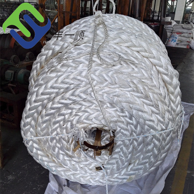 Cuerdas de amarre marinas de 8 hebras trenzadas de fibra de PP Danline 32-88 mm para buques