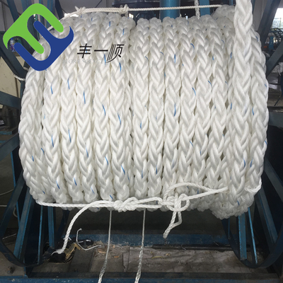 Cuerdas de amarre marinas de 8 hebras trenzadas de fibra de PP Danline 32-88 mm para buques