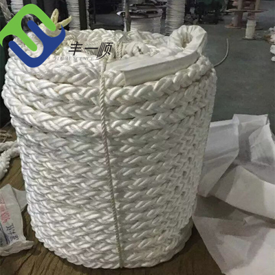 Color blanco de la cuerda del amarre del poliéster del filamento de la resistencia de abrasión 8 para las naves