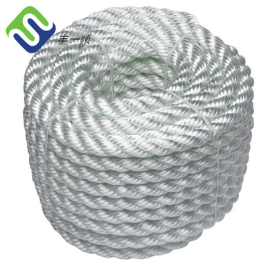 La alta fractura carga la cuerda de nylon torcida filamento 100% de la fibra 3 de la poliamida para Marine Using