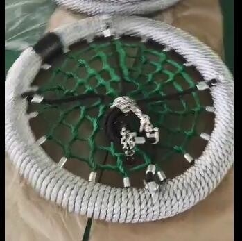 Gris Verde Color mixto 100cm diámetro 12cm anillo Parque de juegos Swing de red con alta capacidad de carga