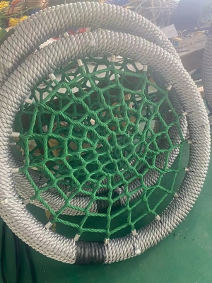 Gris Verde Color mixto 100cm diámetro 12cm anillo Parque de juegos Swing de red con alta capacidad de carga