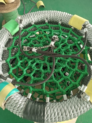 Gris Verde Color mixto 100cm diámetro 12cm anillo Parque de juegos Swing de red con alta capacidad de carga