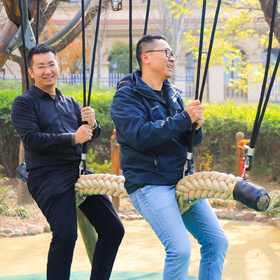 Puente de oscilación trenzado poliéster al aire libre del parque de atracciones para los niños