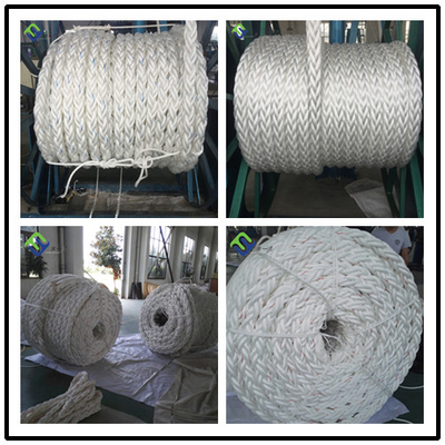 Color blanco del filamento de los PP Marine Ship Mooring Rope 8 del polipropileno