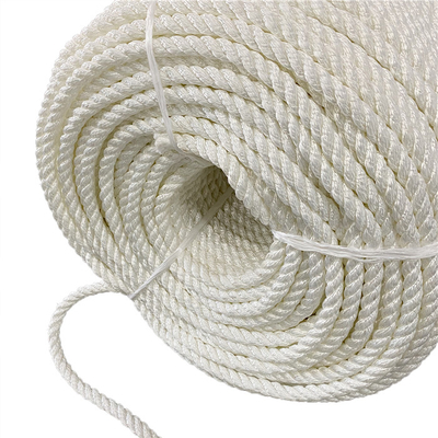 Cuerda torcida de nylon de la poliamida de 3 filamentos con el color blanco
