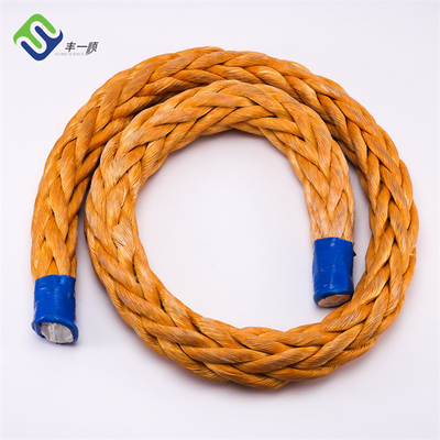Cuerda de remolque trenzada del torno de la cuerda del amarre del HDPE 12 del filamento resistente UHMWPE
