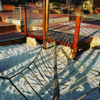 150mmx4 mide el puente de cuerda del patio con la cuerda de ejecución de la combinación