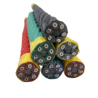 Cuerda de combinación de núcleo de alambre de acero de 6 hilos de 16 mm PP para red de escalada de patio